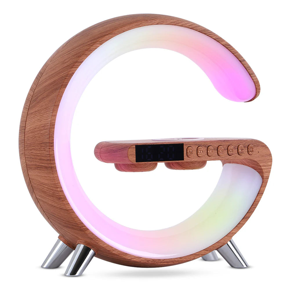 New Intelligent G Shaped LED Lamp Bluetooth Speake Wireless Charger Atmosphere Lamp App Control for Bedroom Home Decor